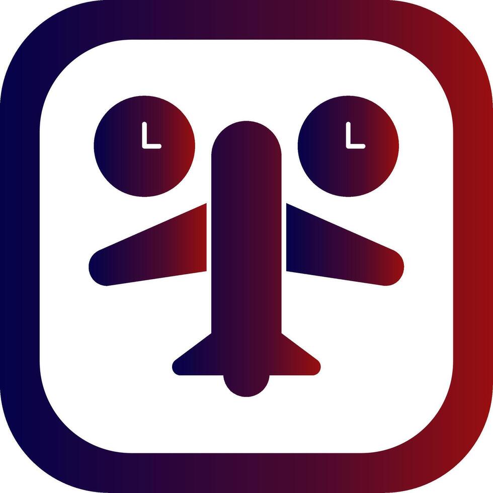Jet Lag Glyph Gradient Round Corner vector