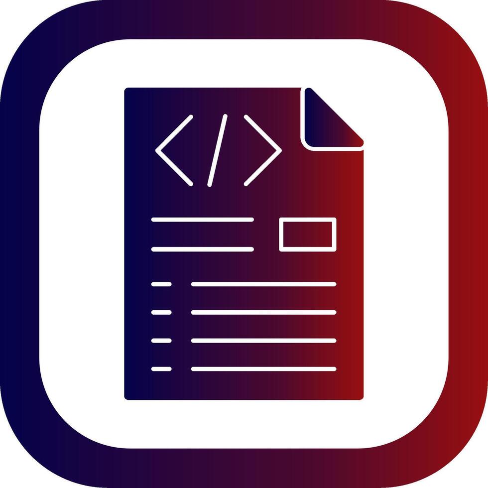 Header Code Glyph Gradient Round Corner vector