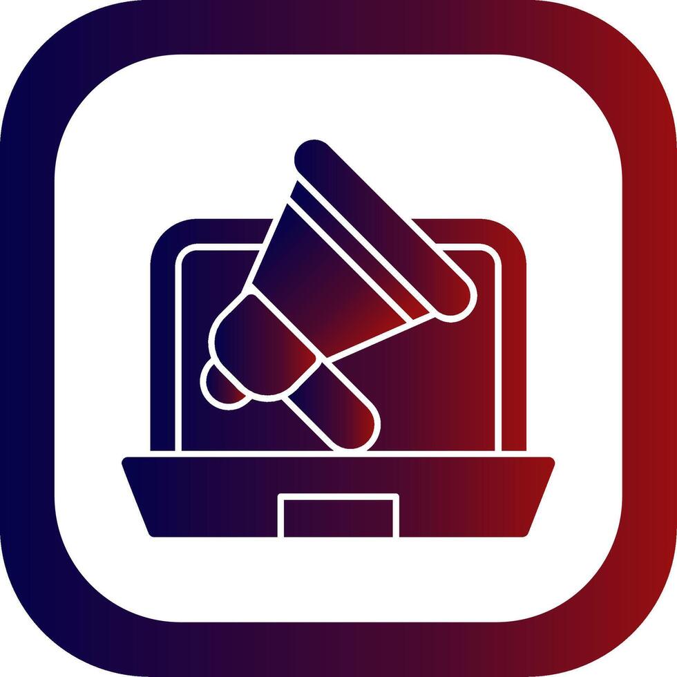 Online Advertising Glyph Gradient Round Corner vector