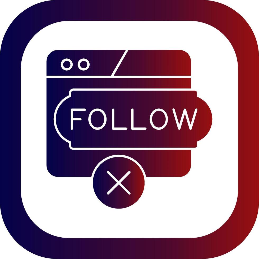 No Follow Glyph Gradient Round Corner vector