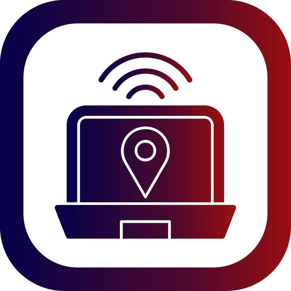 Digital Nomad Hub Glyph Gradient Round Corner vector