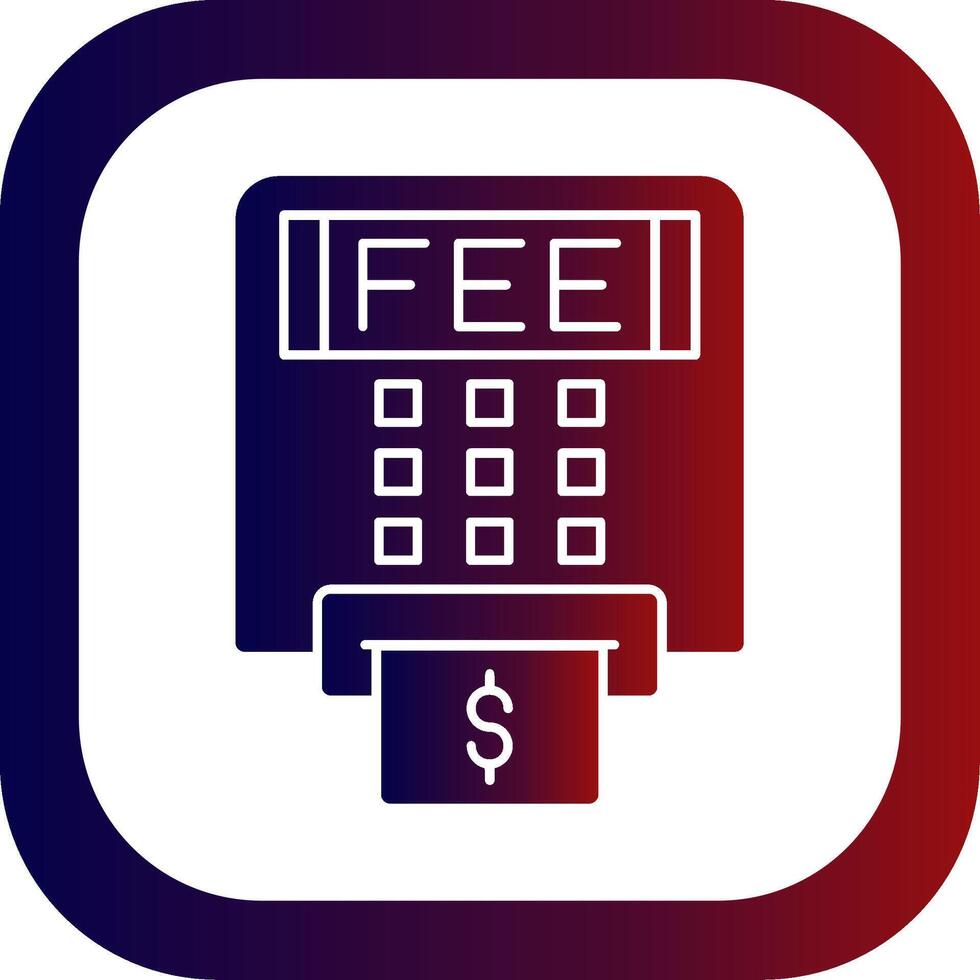 Atm Fees Glyph Gradient Round Corner vector