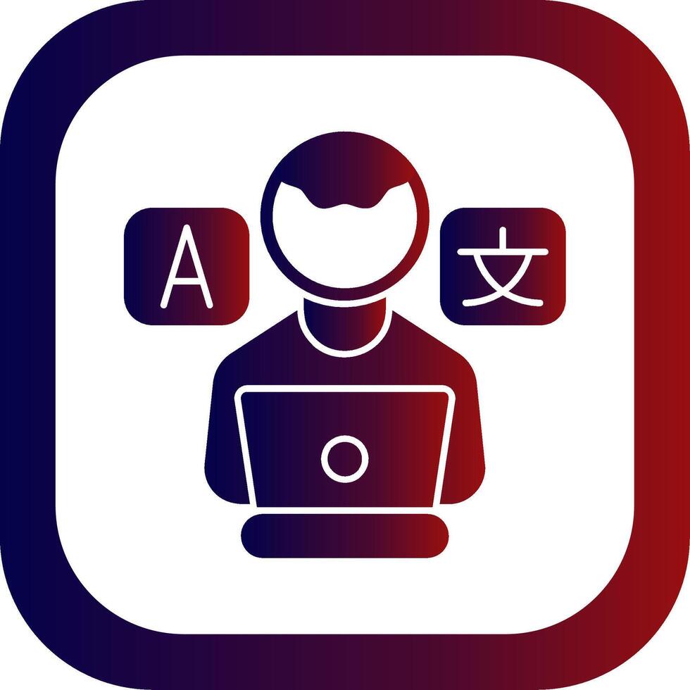 Freelance Translator Glyph Gradient Round Corner vector