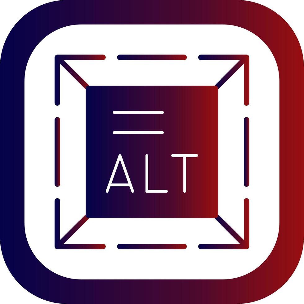 Alt Text Glyph Gradient Round Corner vector