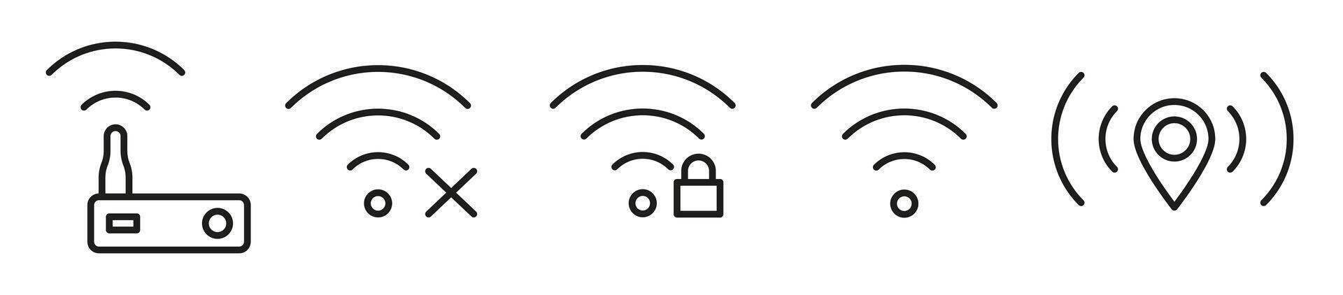 Internet router icon set. Symbols in trendy flat style isolated on white background. vector