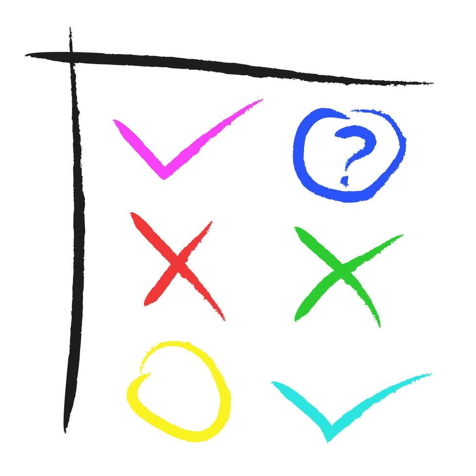 Make a choice. Choice icons. A set of tick and cross buttons. vector