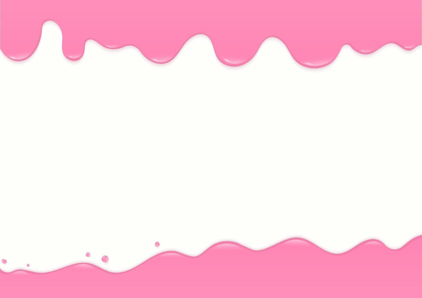 Sweet pink icing on white background vector