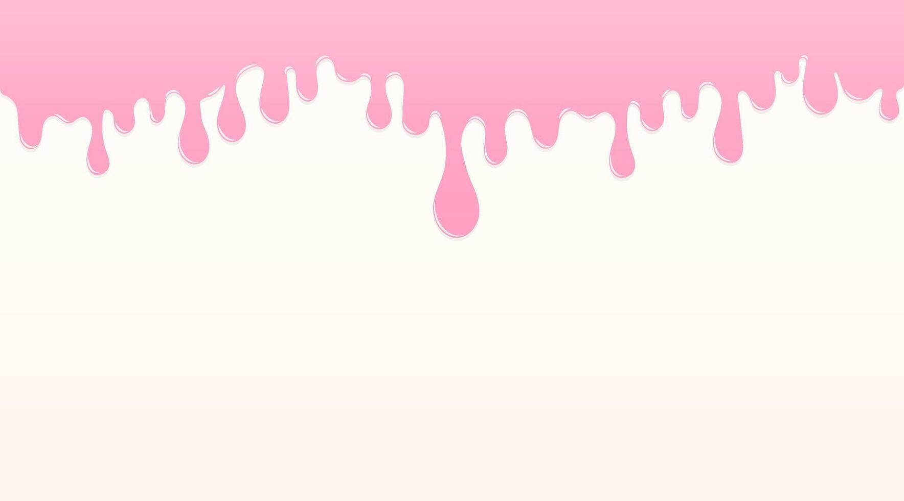Soft pink melting icing on white background vector