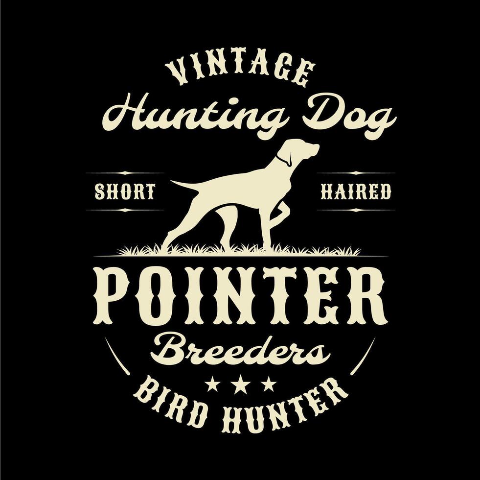 Shorthaired Pointer Bird Hunter Dog Club Logo Design. Hunting Dog Emblem vector