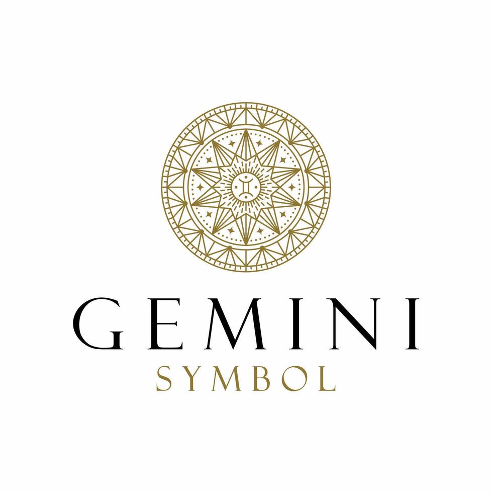 Geometric symbol representing the astrological sign Gemini vector