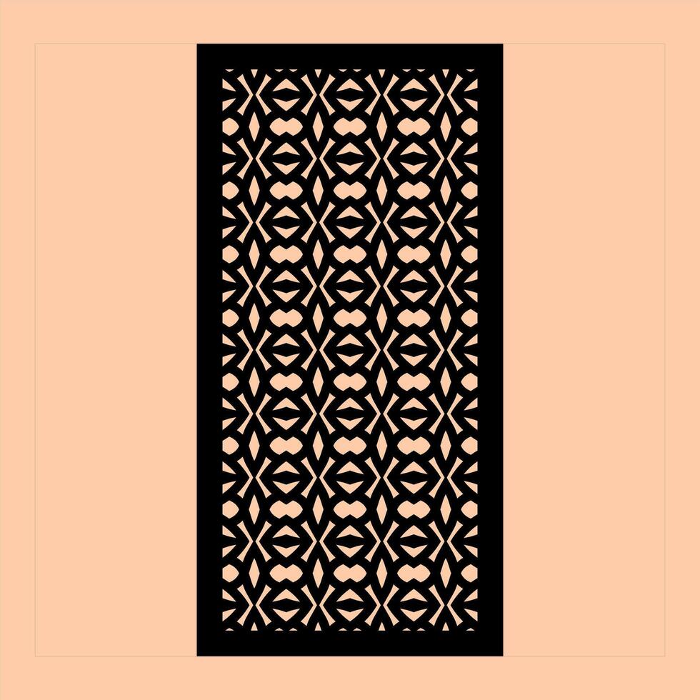 Precision and Detail Pattern for CNC Cutting Featuring Geometric Tessellations and Angular Designs vector