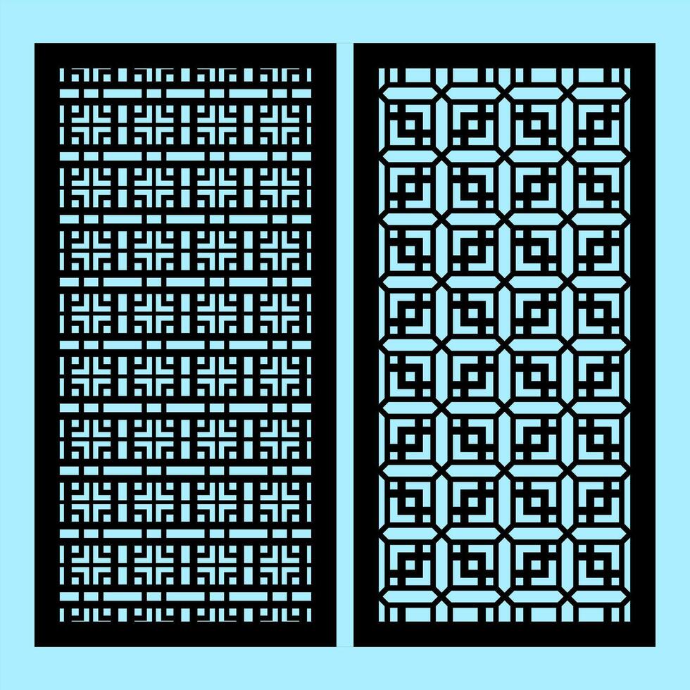 Geometric Precision for CNC Cutting Patterns with Intricate Shapes for Modern Design Projects vector