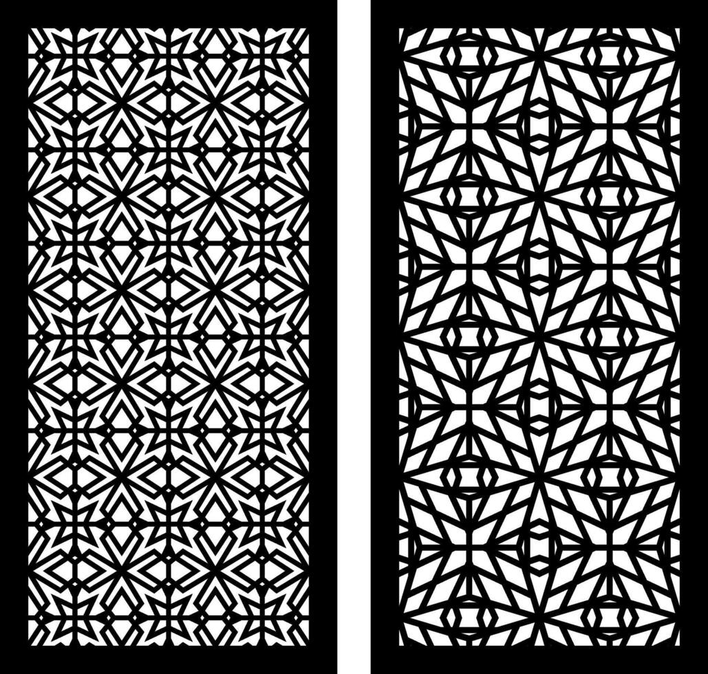 Geometric Flow for CNC Cutting Patterns Featuring Interconnected Lines and Repetitive Forms vector