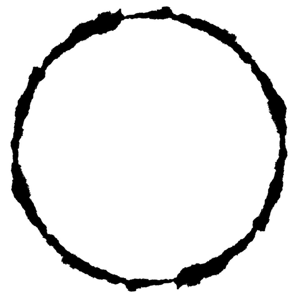 Round torn edge circle frame isolated vector