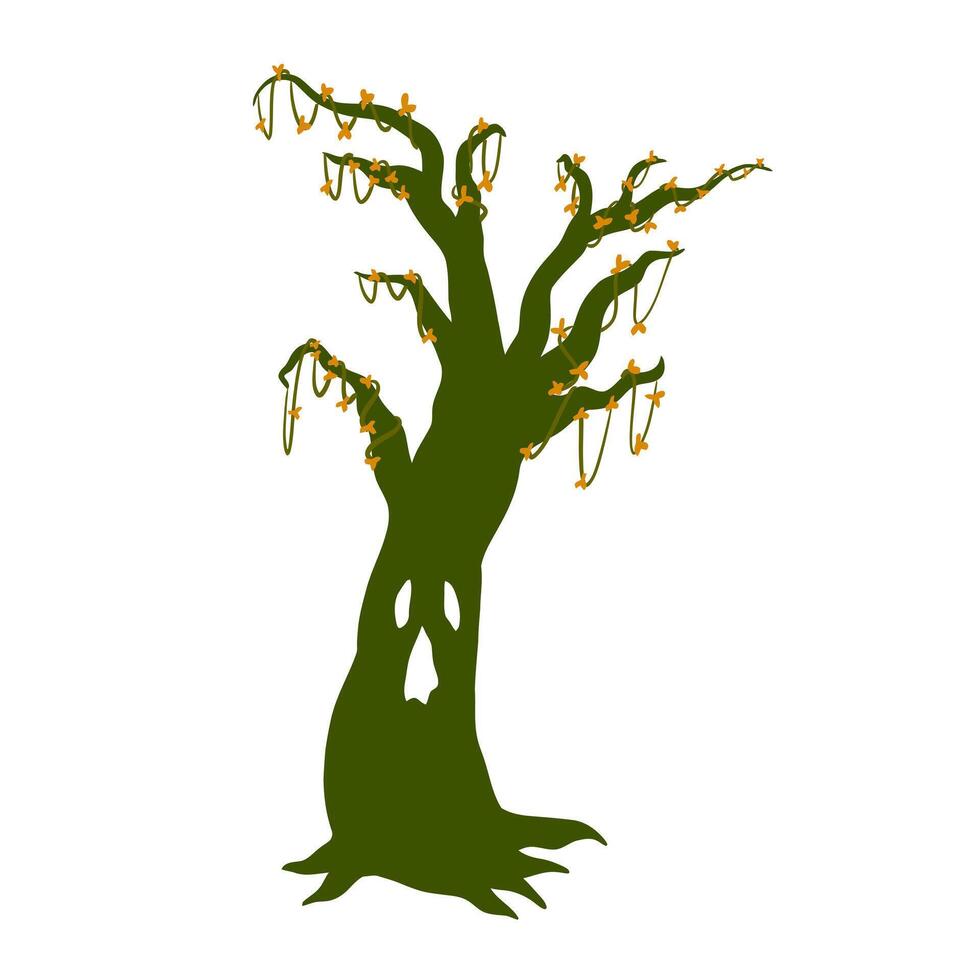 Monster tree silhouette illustration, source design vector