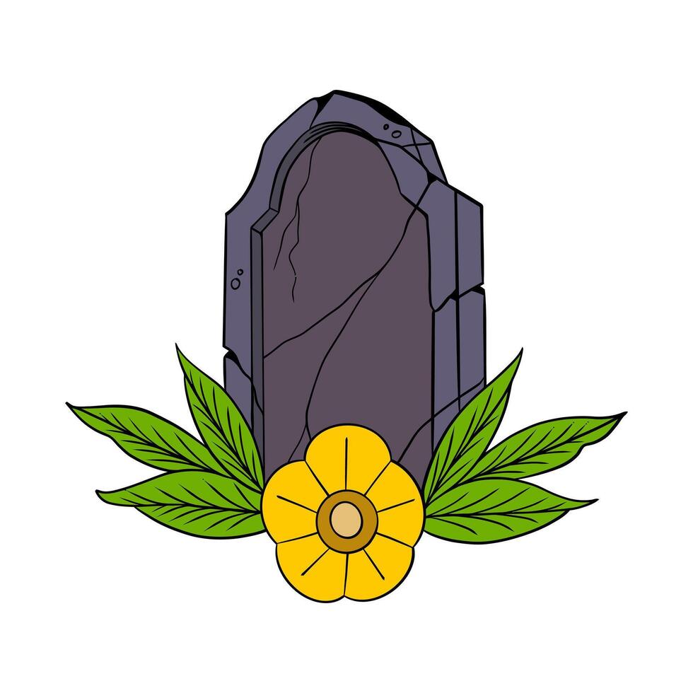 Illustration of grave with flowers vector