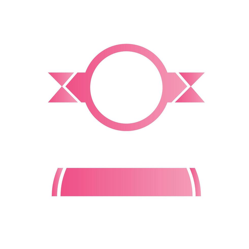 Pink Ribbon and flying ring isolated on white background - Design Element vector