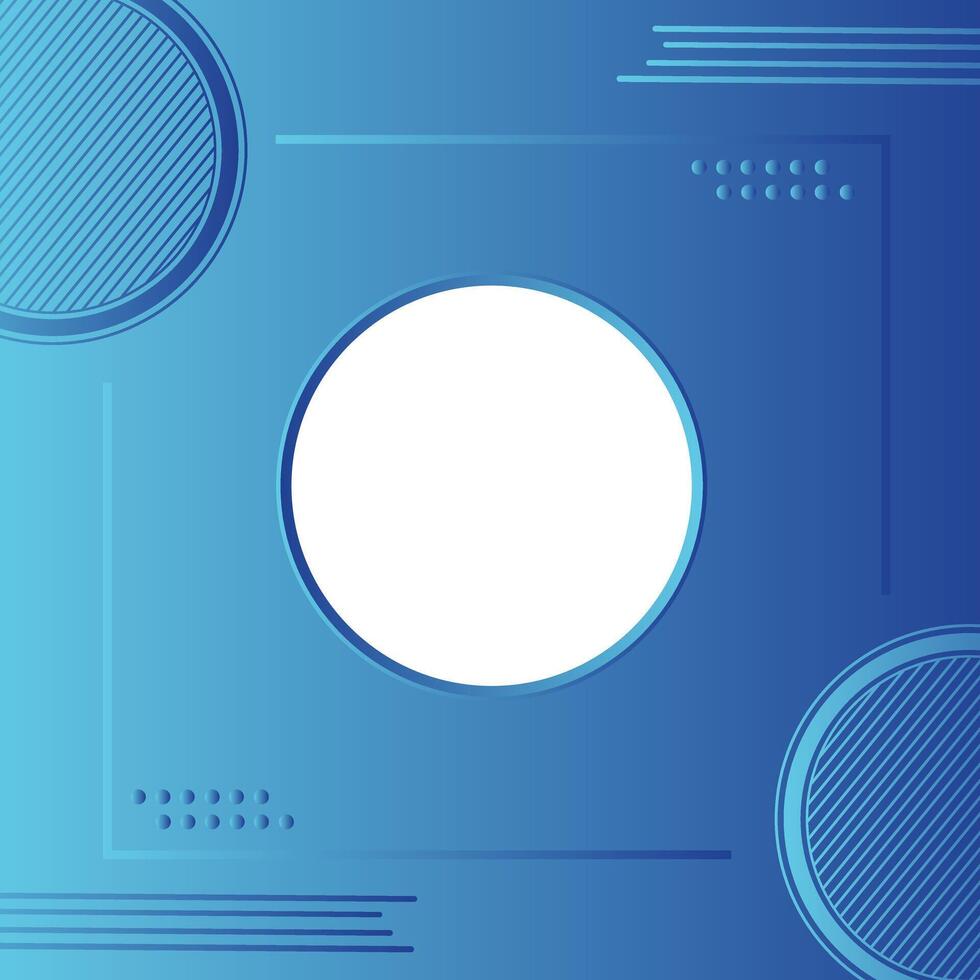 Blue Abstract background with white frame, Line and small circles abstract gradient blue modern elegant design background. vector