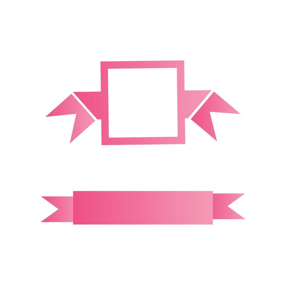 Square shape pink ribbon design. isolated on white background - Design Element vector