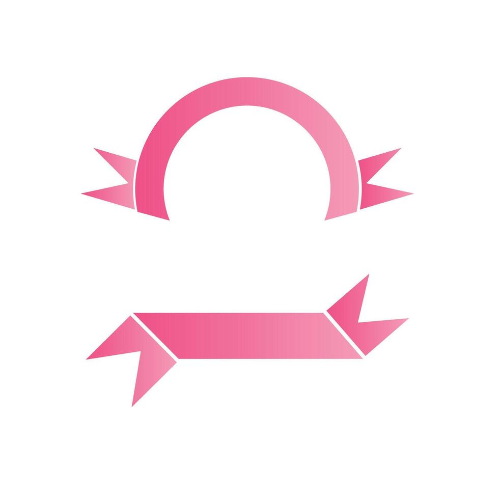 Pink Ribbon sunlight style ribbon isolated on white background - Design Element vector