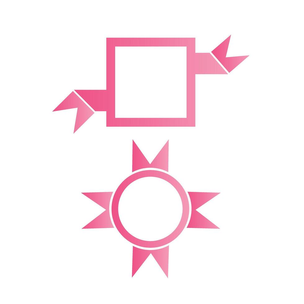 Pink square and cirlce ribbon illustration design elements vector