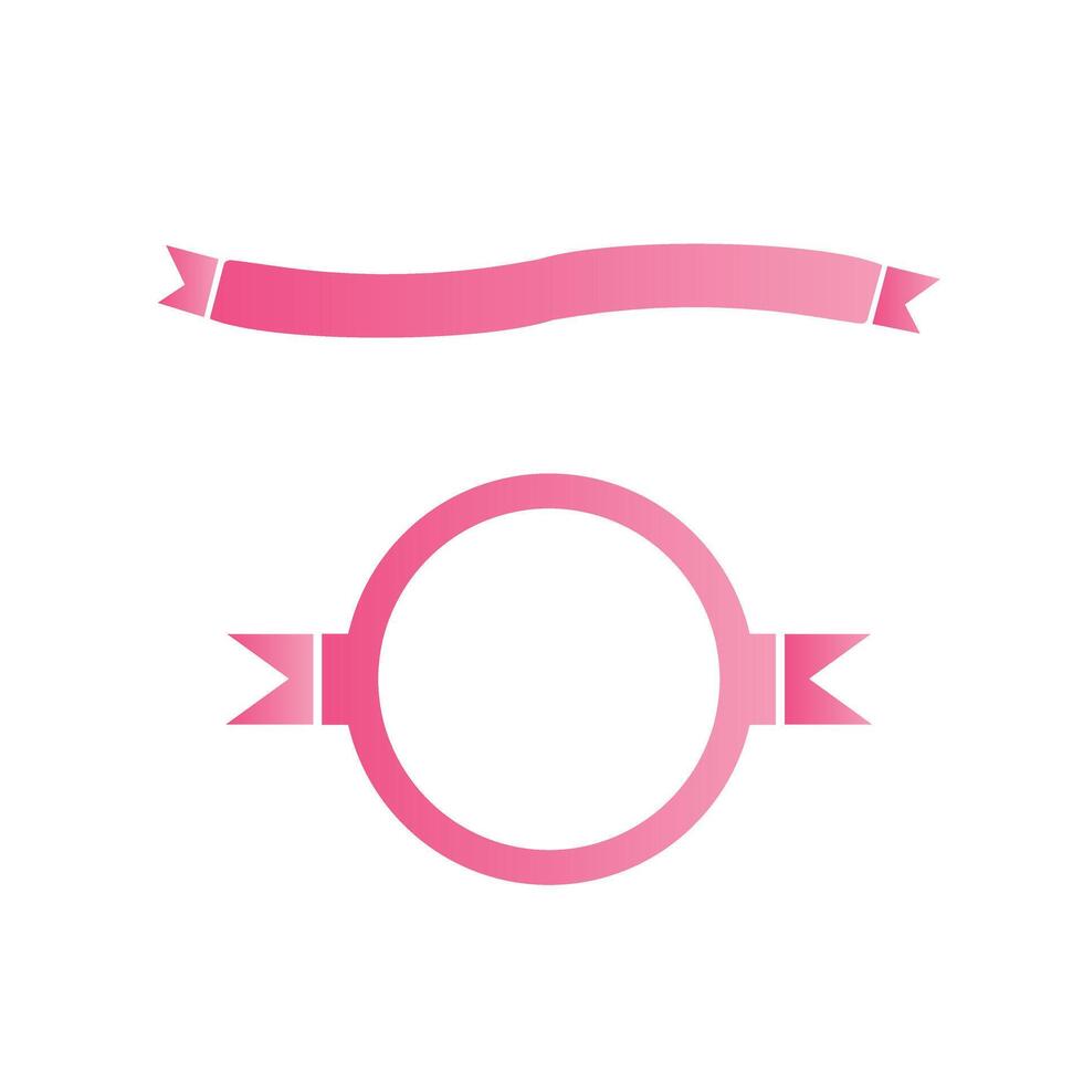Pink Wave and cirlce ribbon illustration design elements vector
