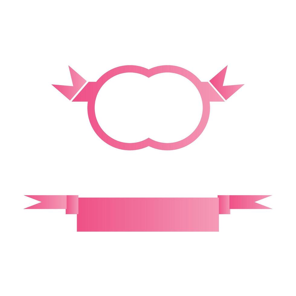Light pink modern style ribbon Banner design. Pink ribbon illustration for awareness campaigns vector