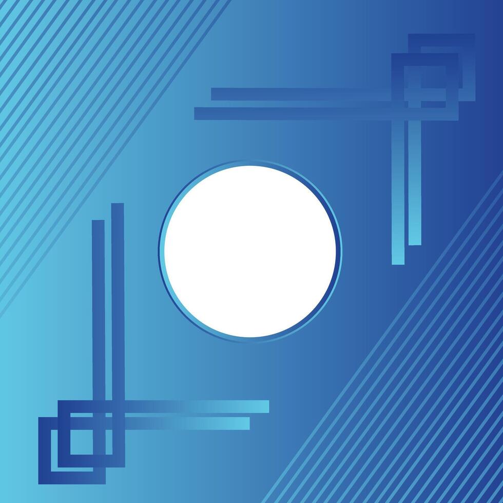 Blue Gradient background with white frame, Line and small square shape abstract gradient blue modern elegant design background. vector