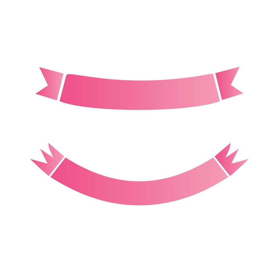 Smilly Pink ribbon banner isolated on a blank background. Element for your design, with space for your text. Illustration vector