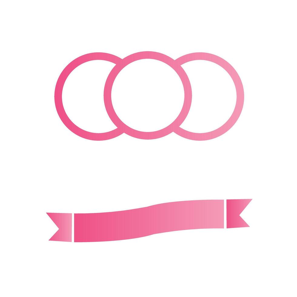 Pink Ribbon and ring isolated on white background - Design Element vector