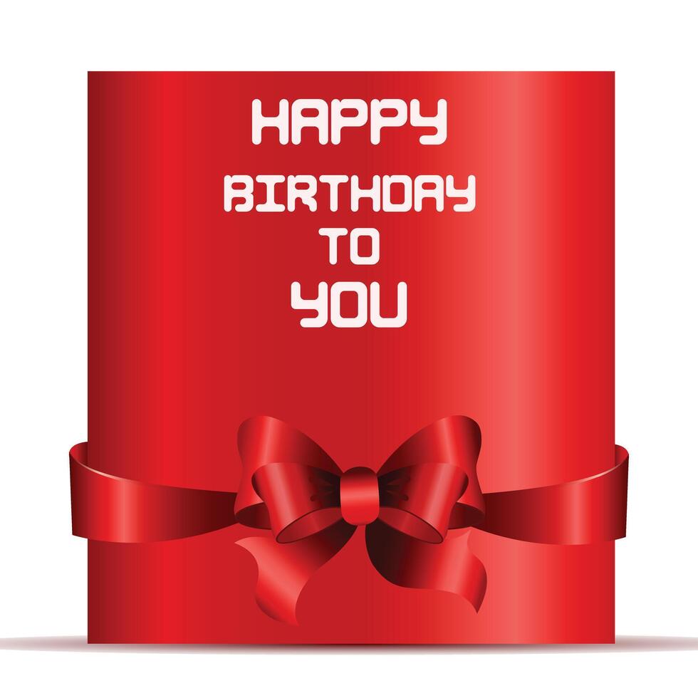 Happy Birthday Red gift boxes with white text and Red sequins confetti on white background. Gift Box Top View illustration vector