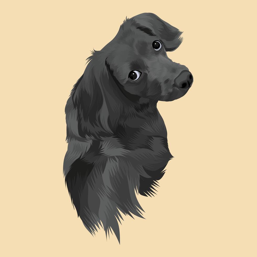 Black Dog Head Artwork vector