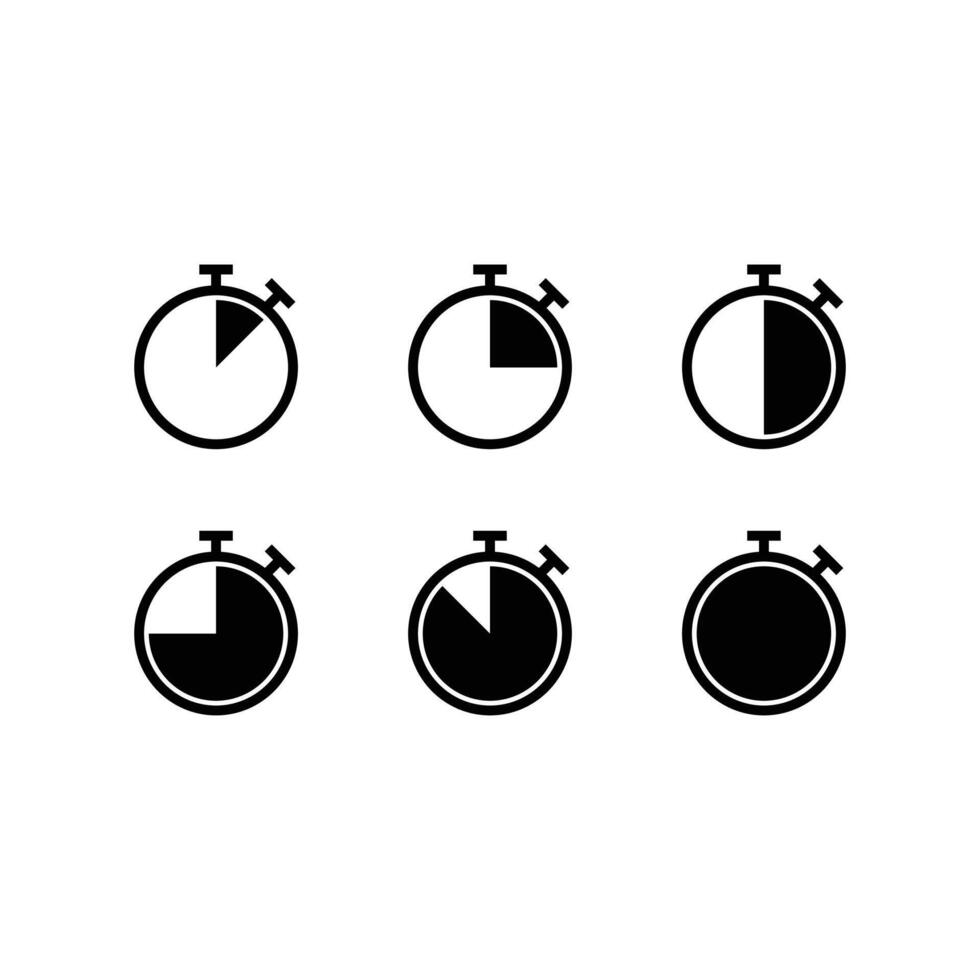 stopwatch icon set, stopwatch timer icon design collection template vector