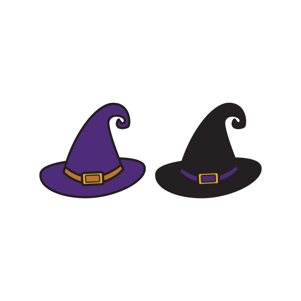 halloween witch hat costume design template vector