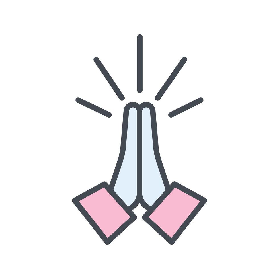 Folded Hands Icon Design vector
