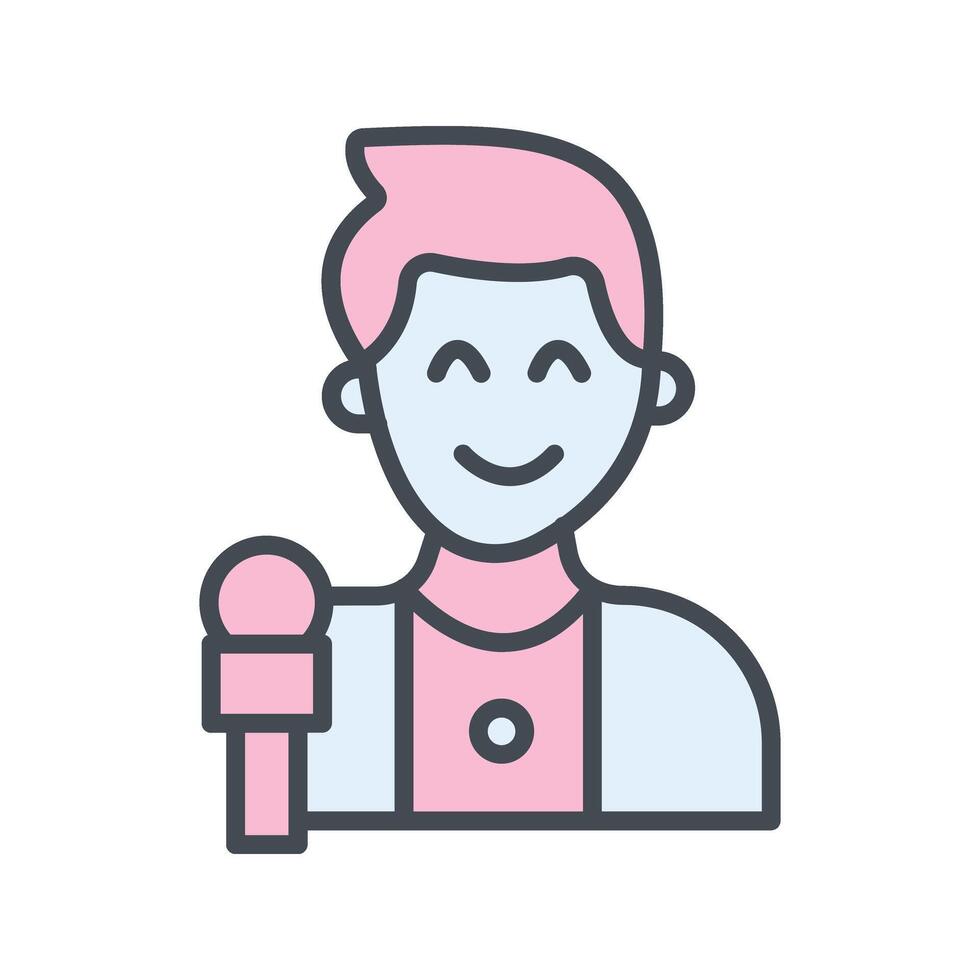 News Correspondent Icon Design vector