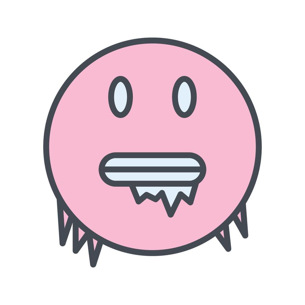 Cold Face Icon Design vector