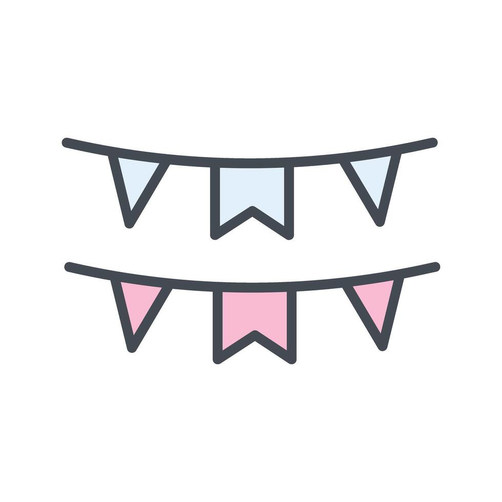 Bunting Flags Icon Design vector