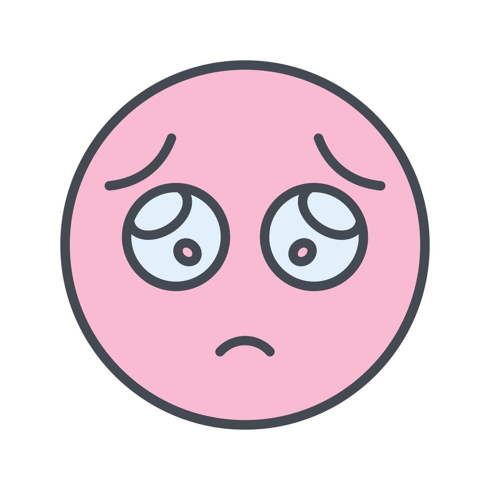 Pleading Face Icon Design vector