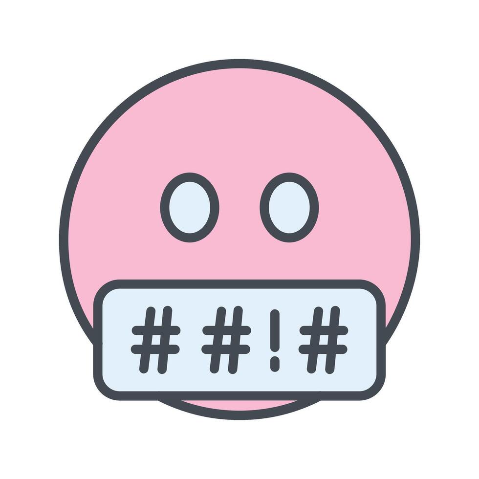 Face with Symbols on Mouth Icon Design vector