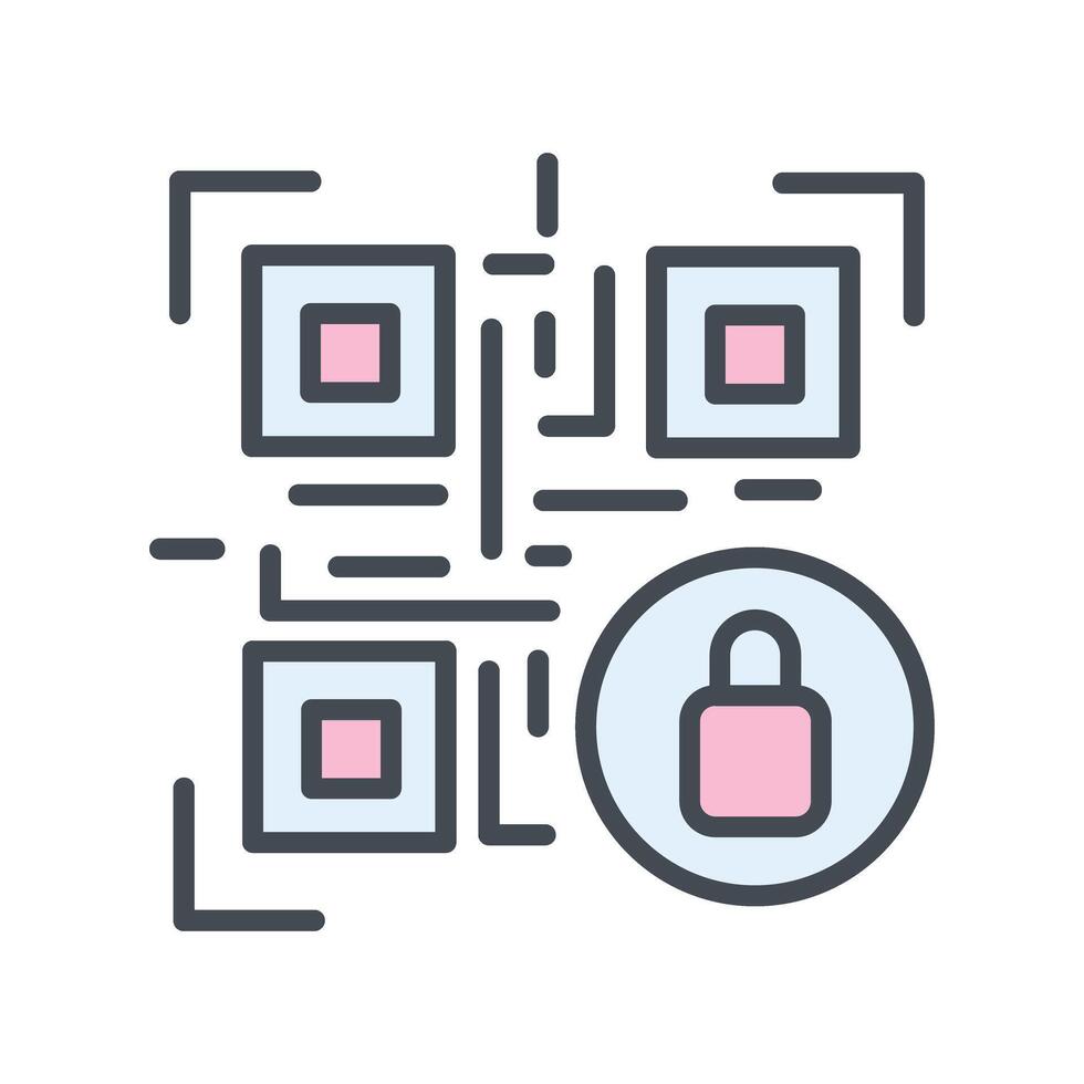 QR Code Encryption Icon Design vector