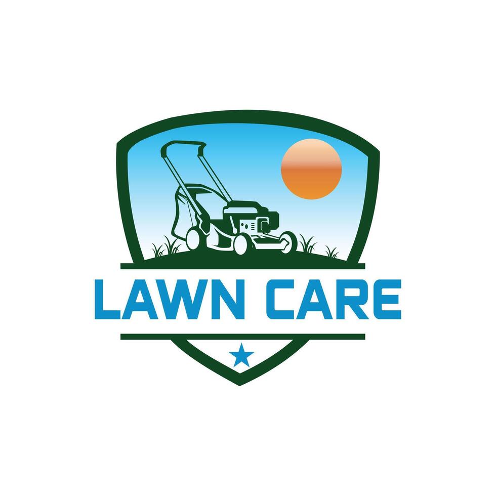 Lawn Care and Landscaping emblem Logo. lawn care and service isolated logo . lawn care and Power Wash vector