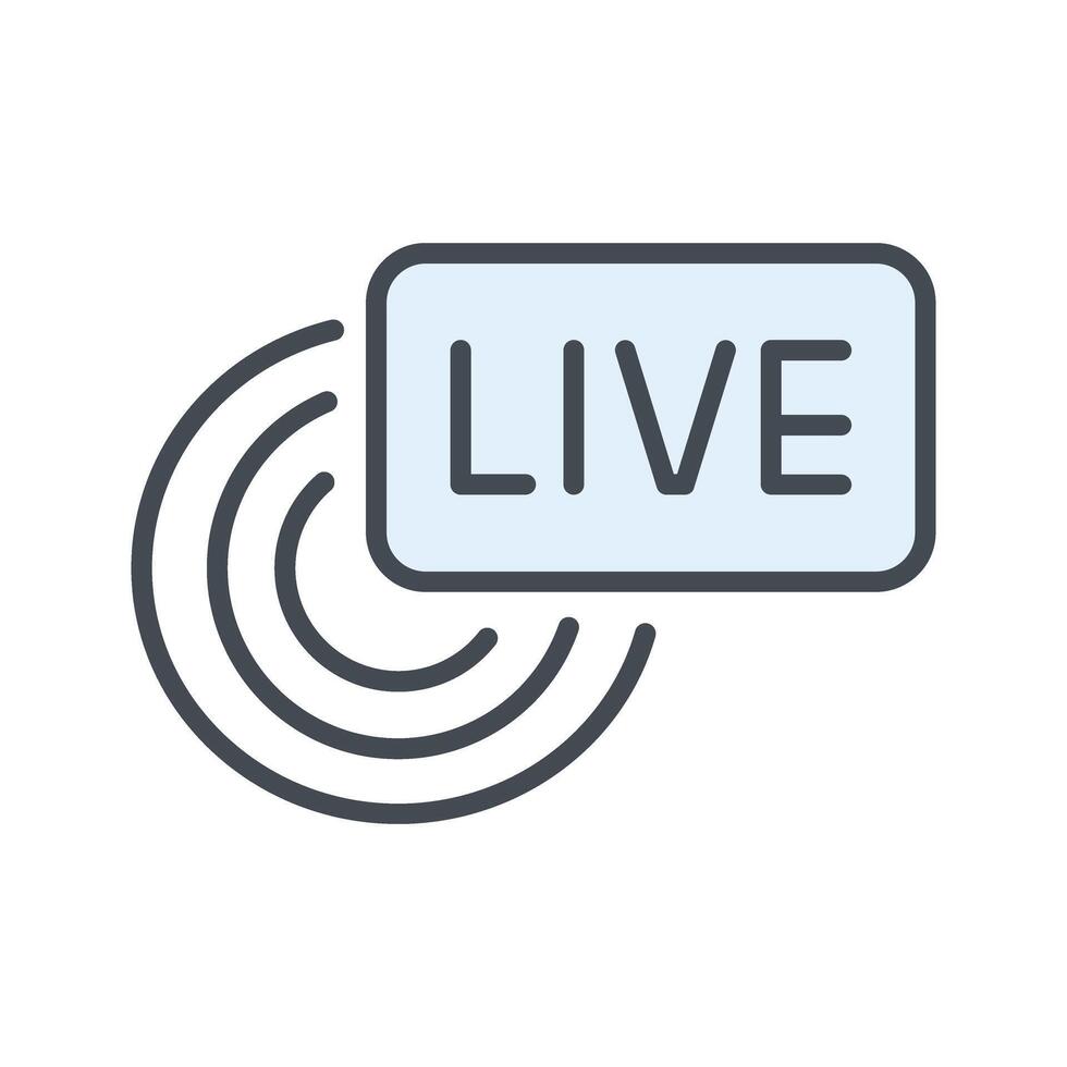 Live Broadcast Icon Design vector