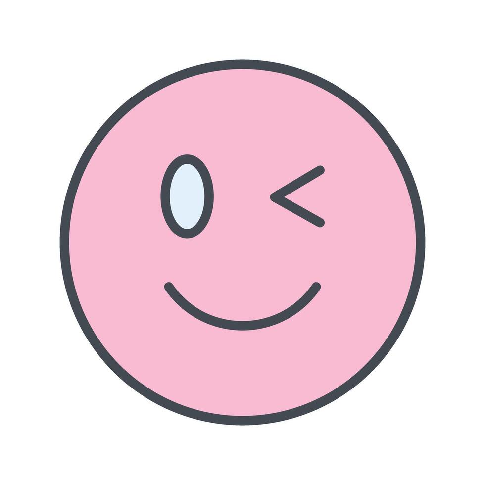 Winking Face Icon Design vector