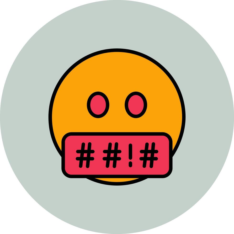 Face with Symbols on Mouth Icon Design vector
