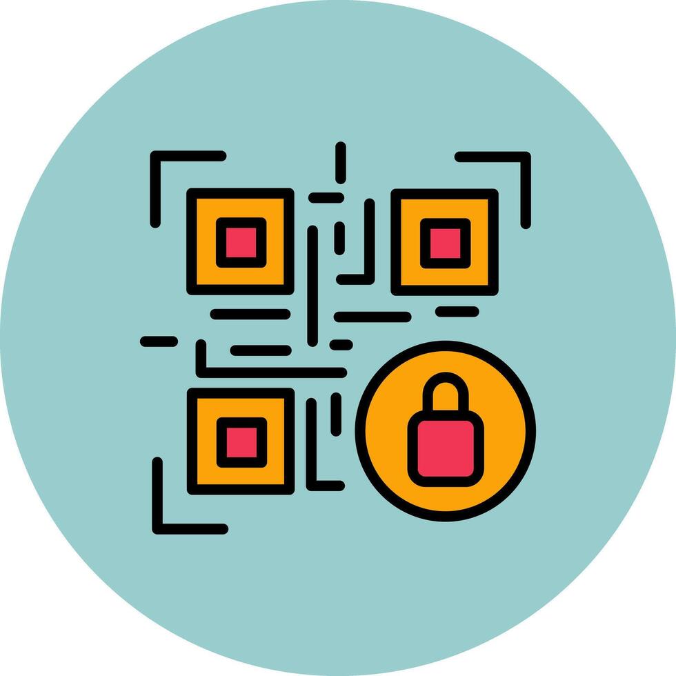 QR Code Encryption Icon Design vector