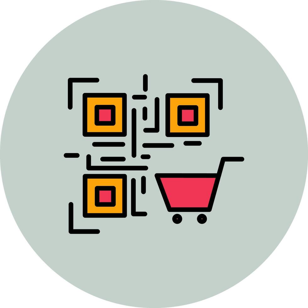 QR Code Shopping Icon Design vector