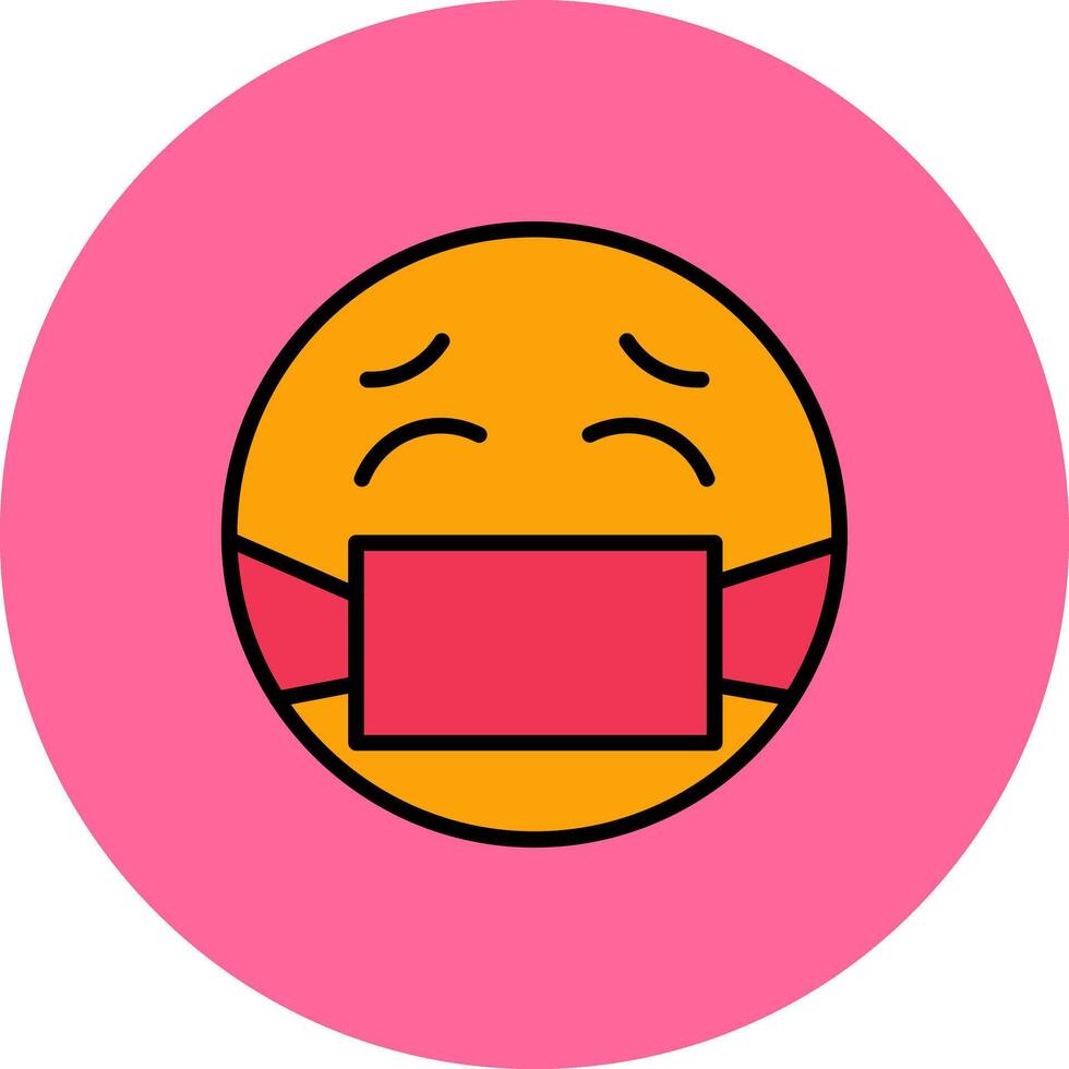 Face with Medical Mask Icon Design vector