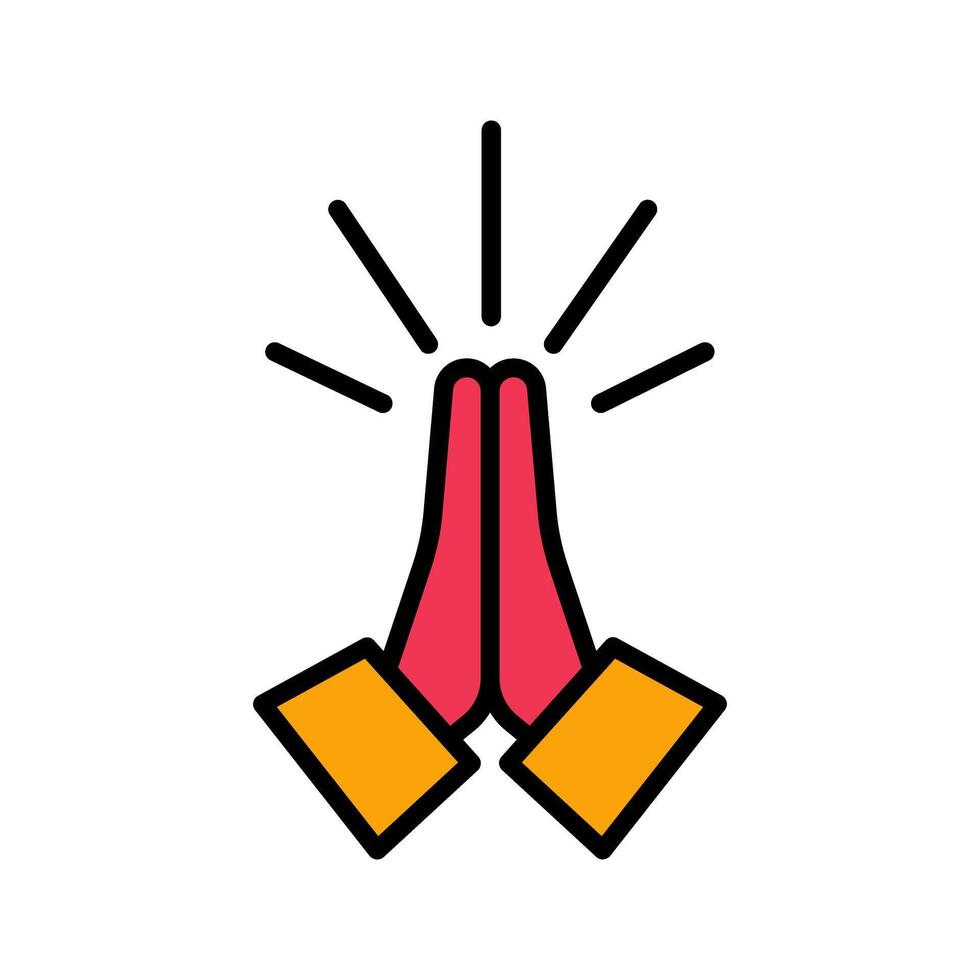 Folded Hands Icon Design vector