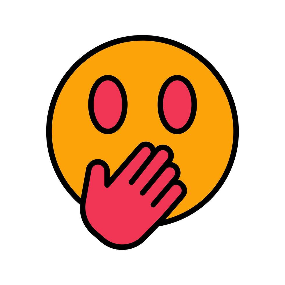 Face with Hand Over Mouth Icon Design vector